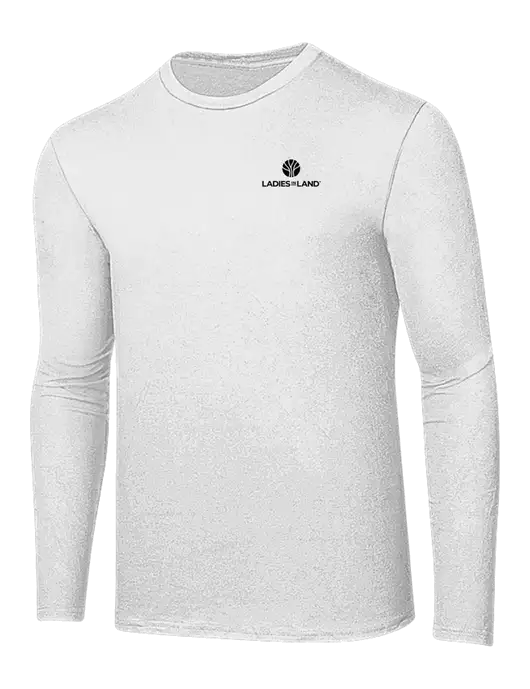 Ring Spun White 4.5 oz Long Sleeve T-Shirt w/Ladies In Land Logo