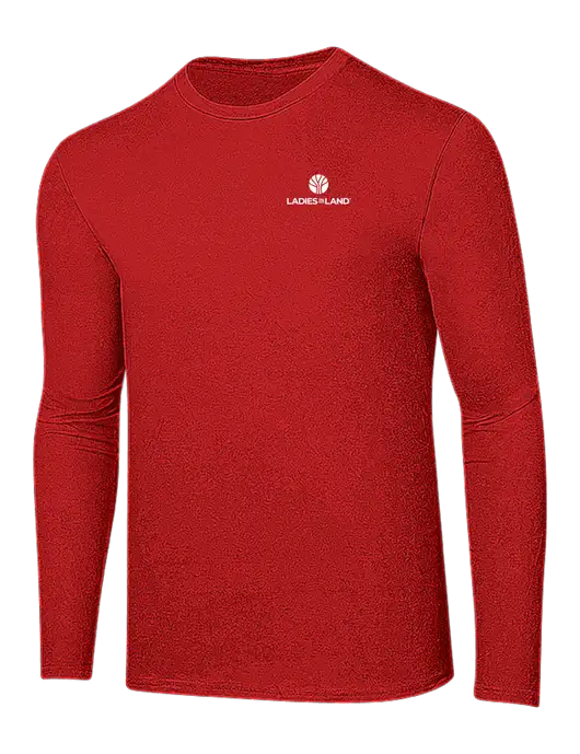 Ring Spun Dark Red 4.5 oz Long Sleeve T-Shirt w/Ladies In Land Logo