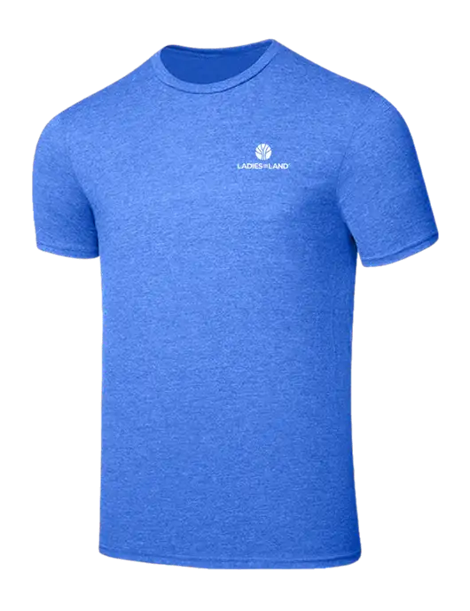 Seriously Soft Heathered Royal T-Shirt w/Ladies In Land Logo
