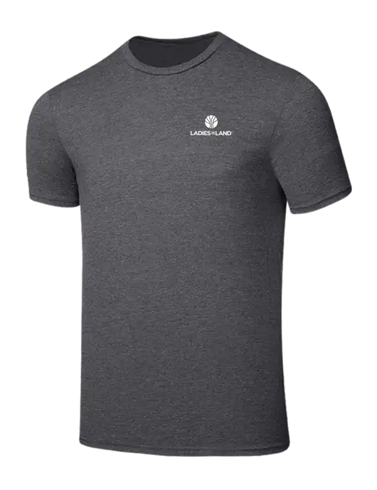 Seriously Soft Heathered Charcoal T-Shirt w/Ladies In Land Logo