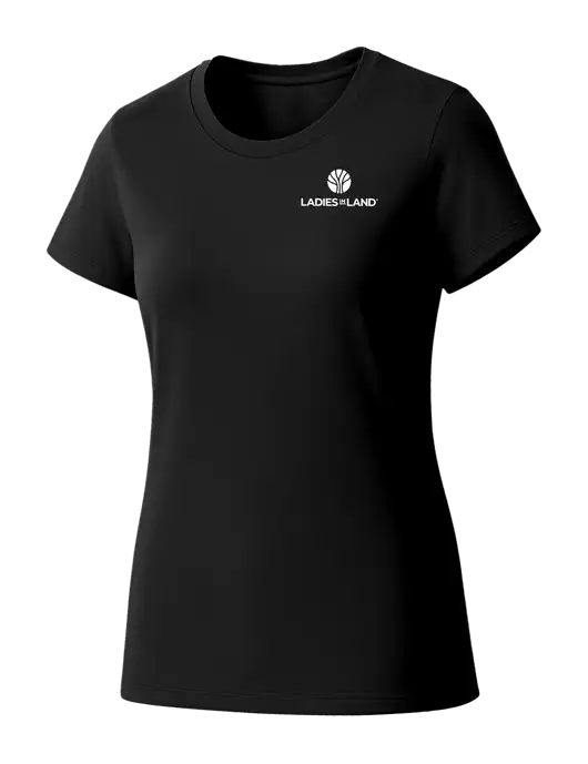 Womens Seriously Soft Black T-Shirt w/Ladies In Land Logo