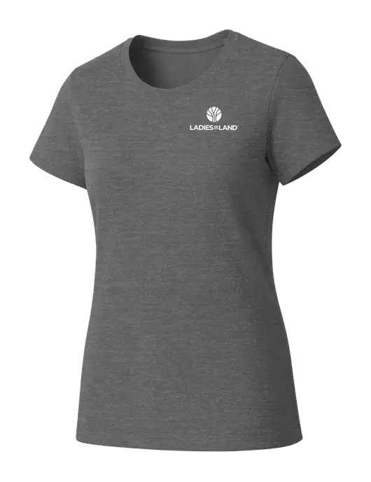 Womens Seriously Soft Grey Frost T-Shirt w/Ladies In Land Logo