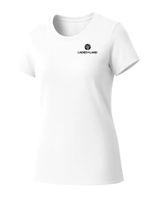Womens Seriously Soft White T-Shirt w/Ladies In Land Logo