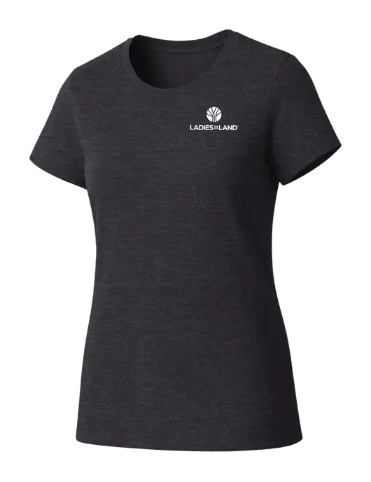 Womens Seriously Soft Heathered Charcoal T-Shirt w/Ladies In Land Logo