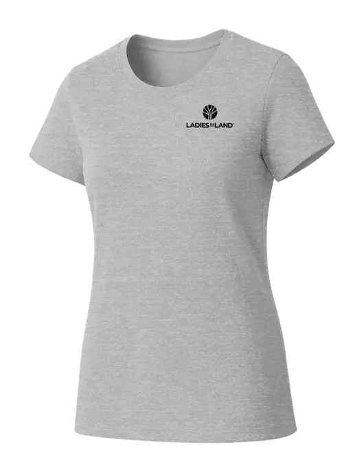Womens Seriously Soft Light Heathered Grey T-Shirt w/Ladies In Land Logo