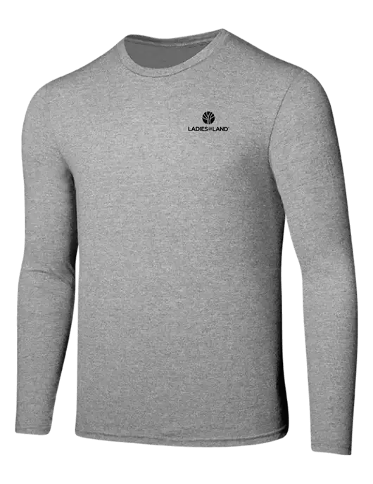 Seriously Soft Light Heathered Grey Long Sleeve T-Shirt w/Ladies In Land Logo