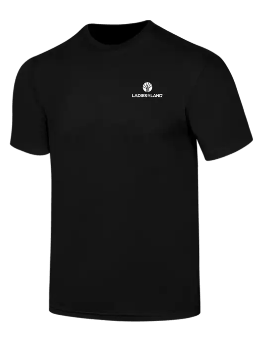 Simply Soft Black 4.5oz  Poly/Combed Ring Spun Cotton T-Shirt w/Ladies In Land Logo