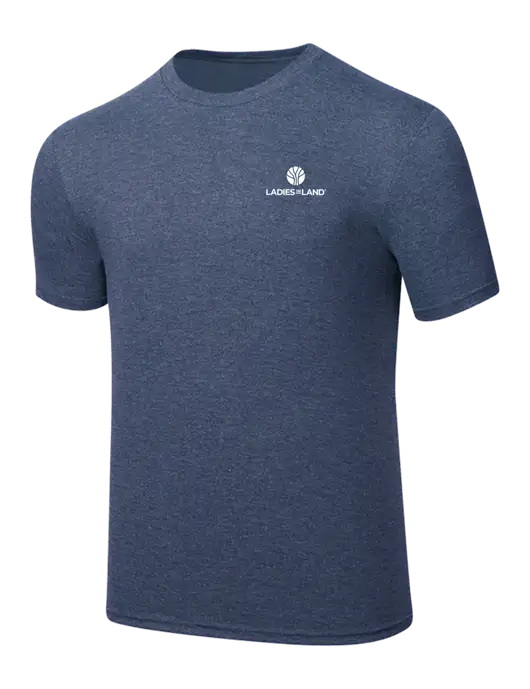Simply Soft Navy Frost 4.5oz  Poly/Combed Ring Spun Cotton T-Shirt w/Ladies In Land Logo