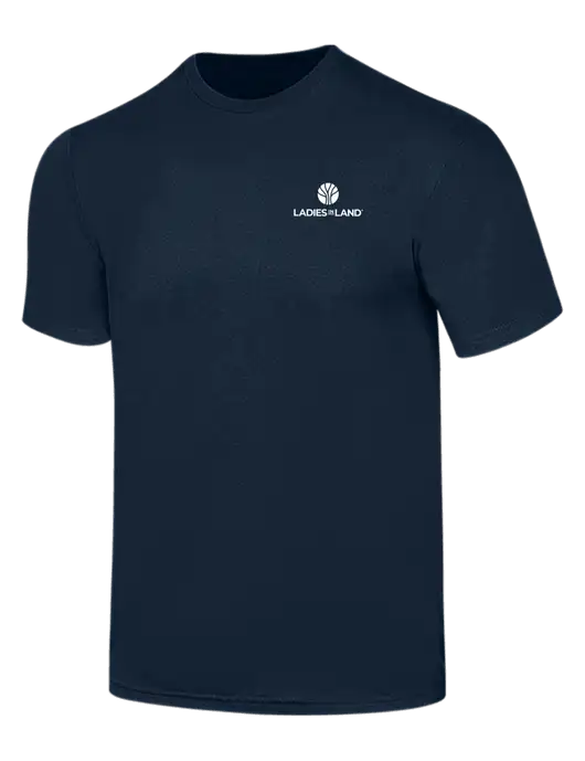 Simply Soft Navy 4.5oz  Poly/Combed Ring Spun Cotton T-Shirt w/Ladies In Land Logo