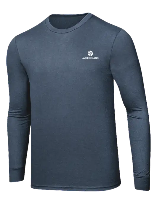 Simply Soft Long Sleeve Navy Frost 4.5 oz, Poly/Combed Ring Spun Cotton T-Shirt w/Ladies In Land Logo