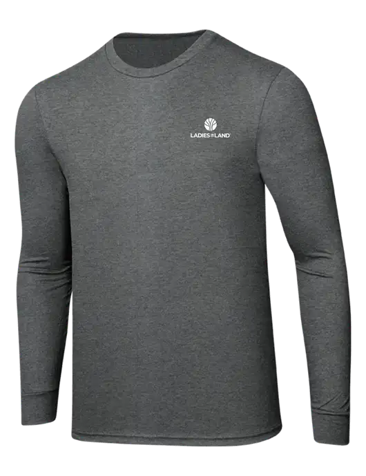 Simply Soft Long Sleeve Medium Grey Frost 4.5 oz, Poly/Combed Ring Spun Cotton T-Shirt w/Ladies In Land Logo