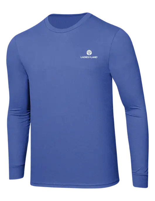 Simply Soft Long Sleeve Royal Frost 4.5 oz, Poly/Combed Ring Spun Cotton T-Shirt w/Ladies In Land Logo