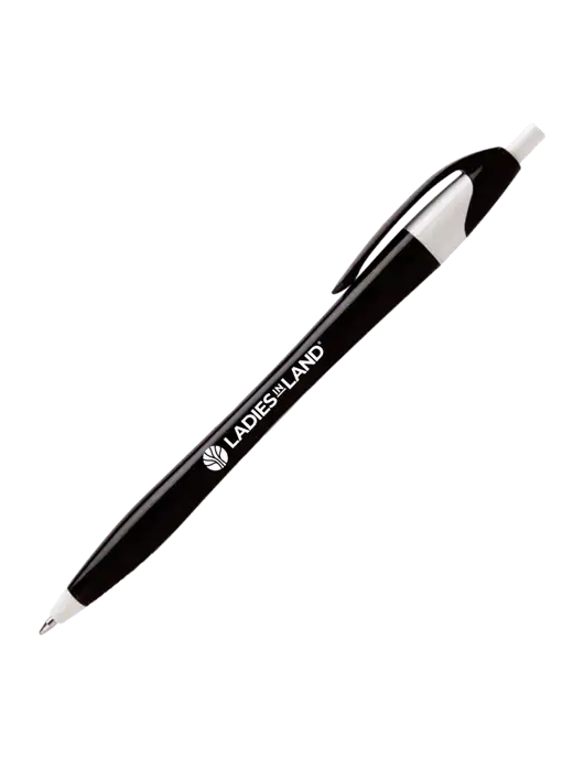 Novella Black/White Executive Pen - Blue Ink w/Ladies In Land Logo