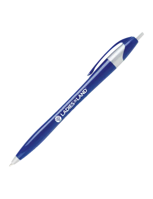 Novella Navy/Silver Corporate Pen- Blue Ink w/Ladies In Land Logo