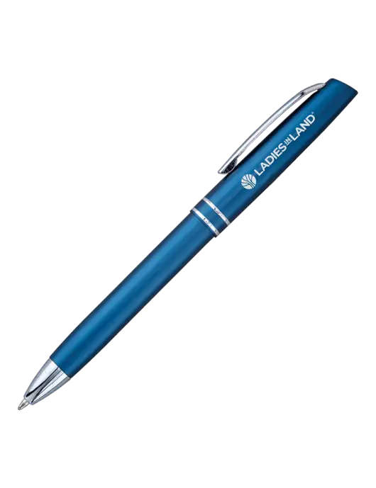 Blue Anguilla Black Ink Pen w/Ladies In Land Logo