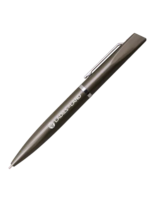 Santos Gunmetal Pen - Black Ink w/Ladies In Land Logo
