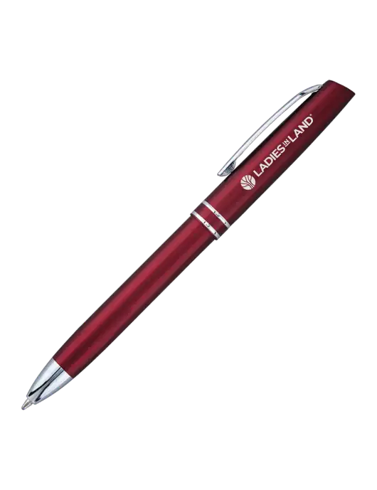 Maroon Anguilla Black Ink Pen w/Ladies In Land Logo