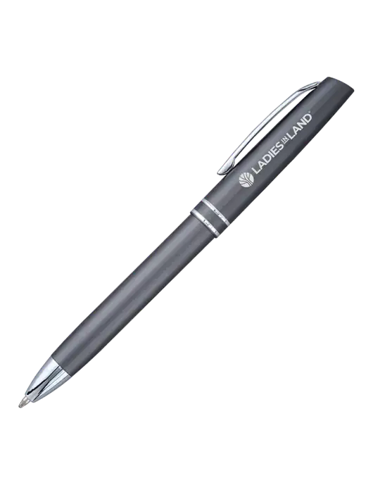 Gunmetal Anguilla Black Ink Pen w/Ladies In Land Logo