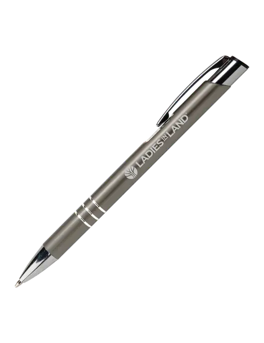 Laurent Gunmetal Pen - Black Ink w/Ladies In Land Logo