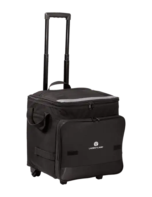 Black Rolling Cooler w/Ladies In Land Logo