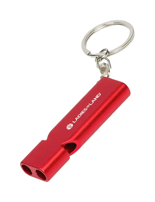 Quick Alert Red Safety Whistle w/Ladies In Land Logo