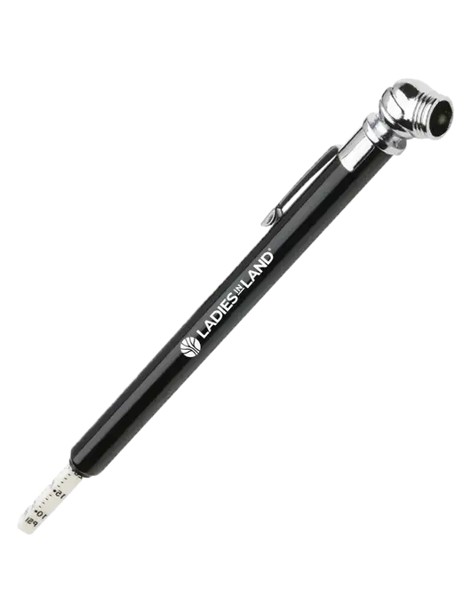 Quick View Black Tire Gauge w/Ladies In Land Logo