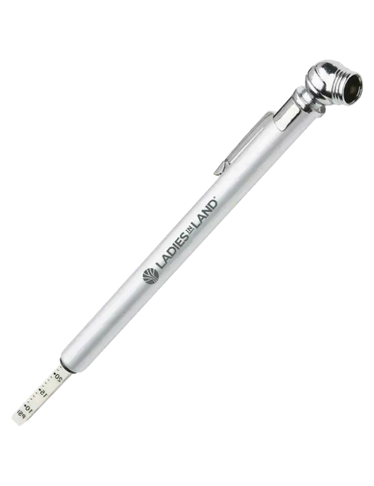Quick View Silver Tire Gauge w/Ladies In Land Logo