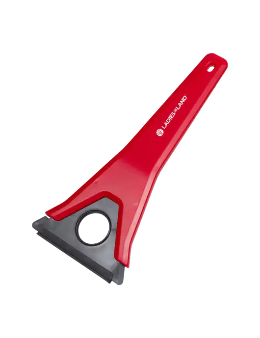 TriBlade Red Windshield Scraper w/Ladies In Land Logo