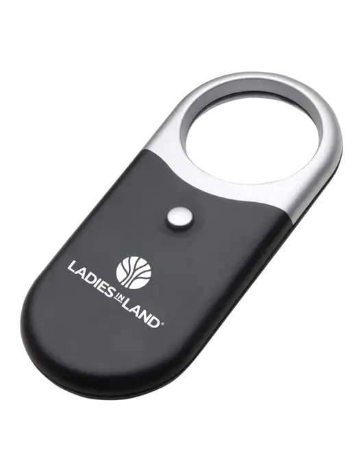 Compact Black Magnifier Light w/Ladies In Land Logo