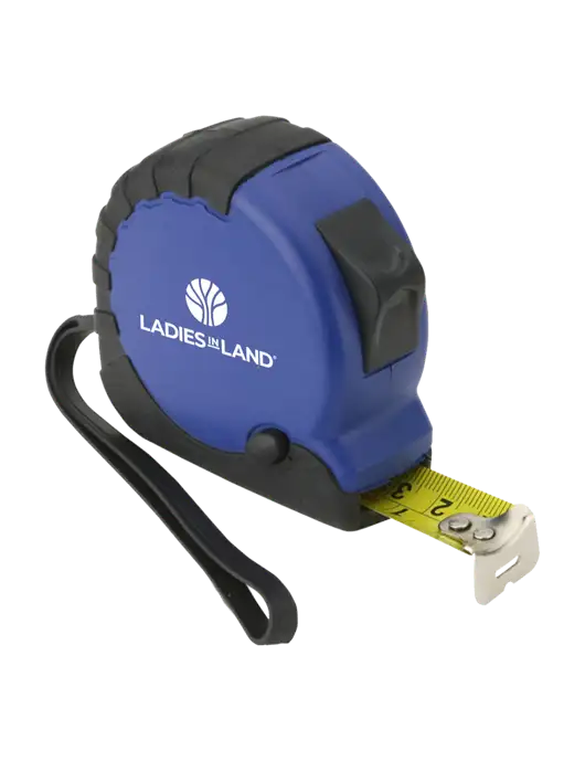 Blue Tape Measure, 16' w/Ladies In Land Logo