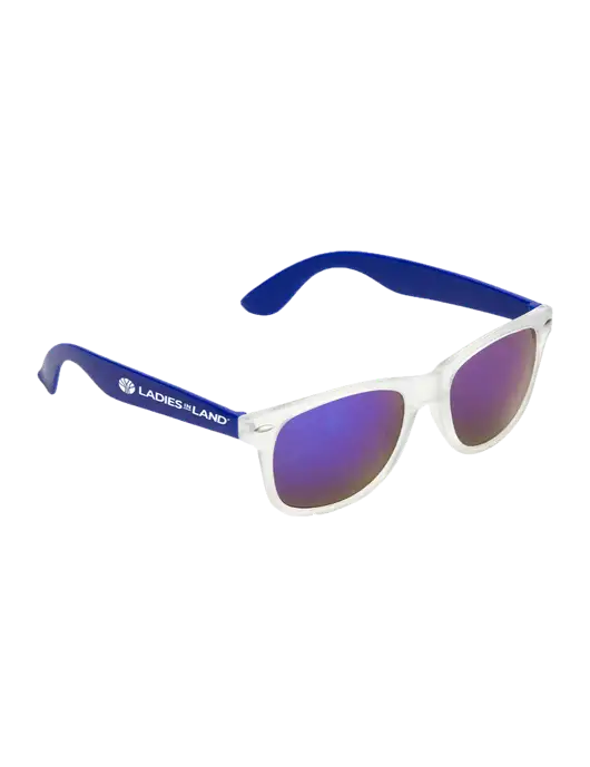 Key West Blue Mirrored Sunglasses w/Ladies In Land Logo