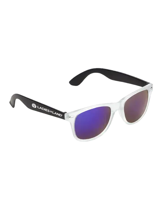 Key West Black Mirrored Sunglasses w/Ladies In Land Logo