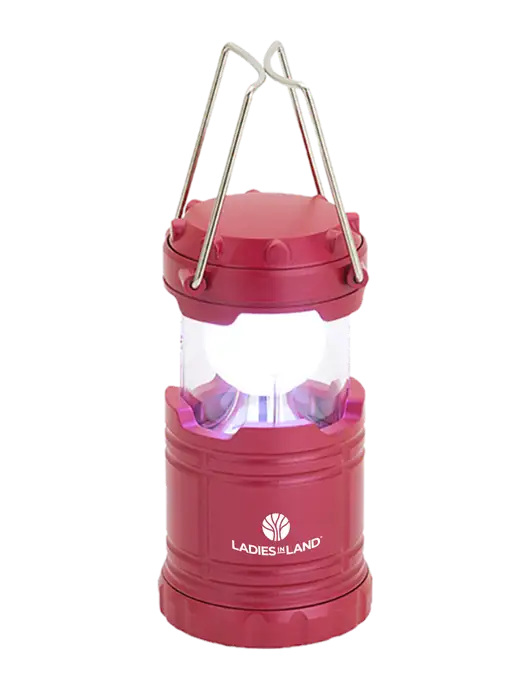 Red Mini Retro Lantern w/Ladies In Land Logo