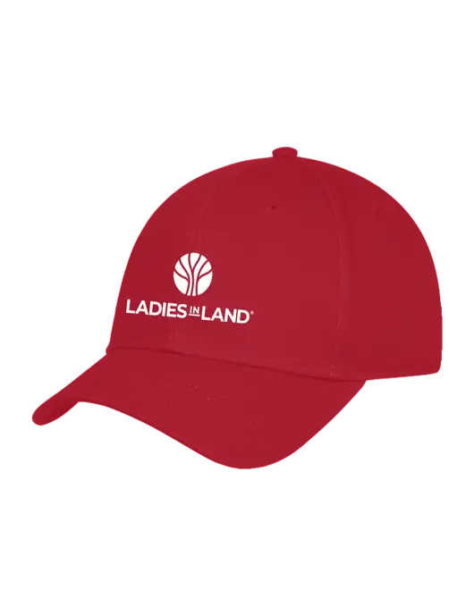 Red Structured Cap Hook & Loop w/Ladies In Land Logo
