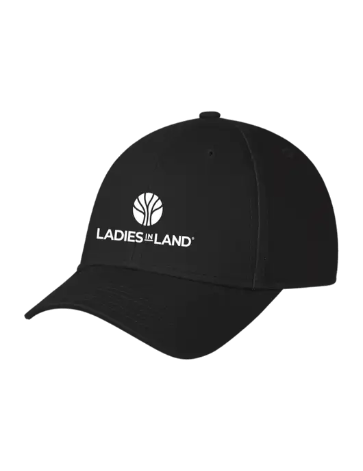 Black Structured Cap Hook & Loop w/Ladies In Land Logo