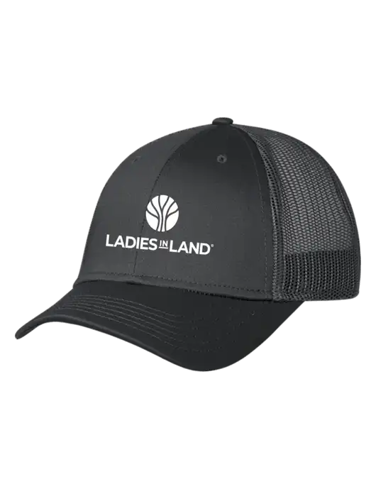 Charcoal Mesh Trucker Cap Snap Back w/Ladies In Land Logo