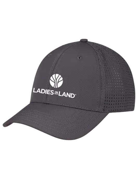 Charcoal Performance Stretchable Cap Hook & Loop w/Ladies In Land Logo