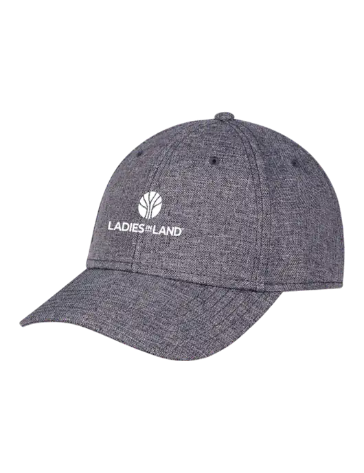Heather Charcoal Structured Linen Look Cap Hook & Loop w/Ladies In Land Logo