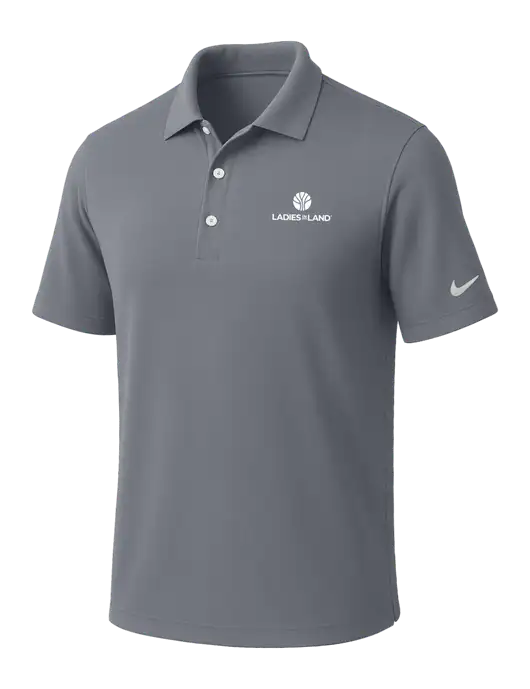 NIKE Medium Grey Dri-Fit Micro Pique Polo w/Ladies In Land Logo