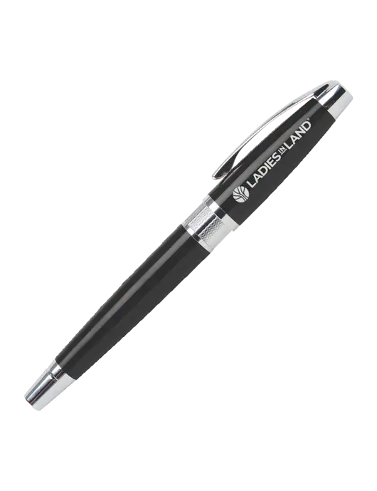 Masscotti Black Rollerball Pen - Black Ink w/Ladies In Land Logo