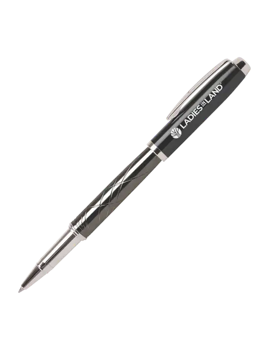 Modernist Black Rollerball Pen - Black Ink w/Ladies In Land Logo