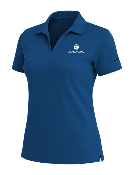 NIKE Dark Royal Womens Dri-Fit Micro Pique Polo w/Ladies In Land Logo