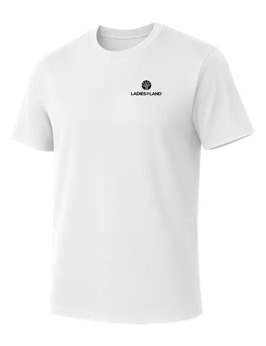 Allmade Bright White Organic Cotton Tee w/Ladies In Land Logo