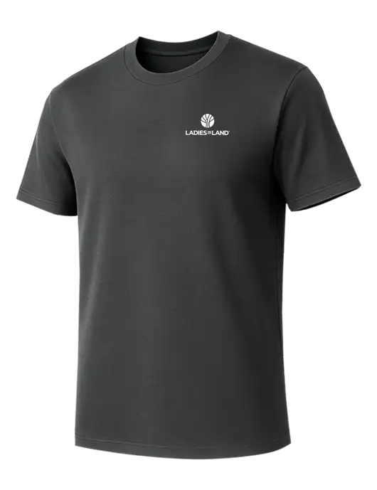 Allmade Charcoal Grey Organic Cotton Tee w/Ladies In Land Logo