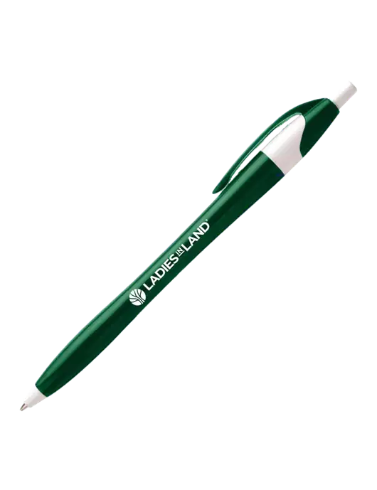 Novella Green/White Executive Pen - Blue Ink w/Ladies In Land Logo