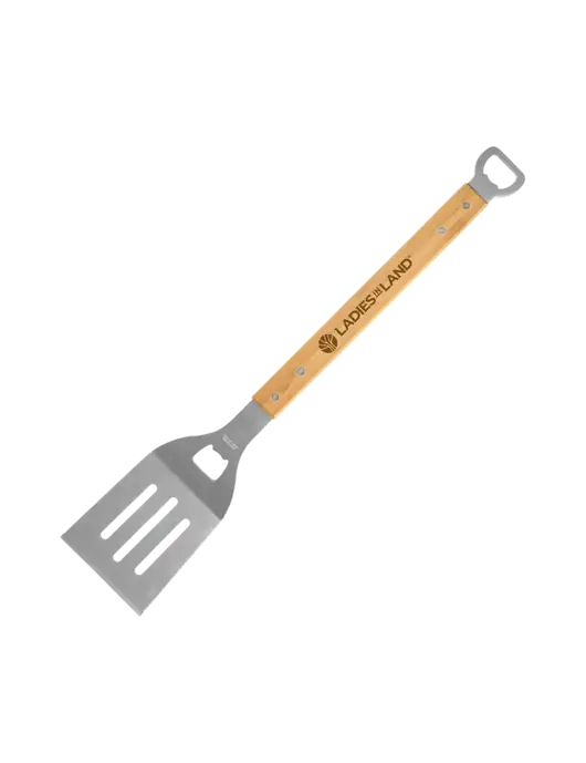 Bamboo BBQ Spatula w/Ladies In Land Logo