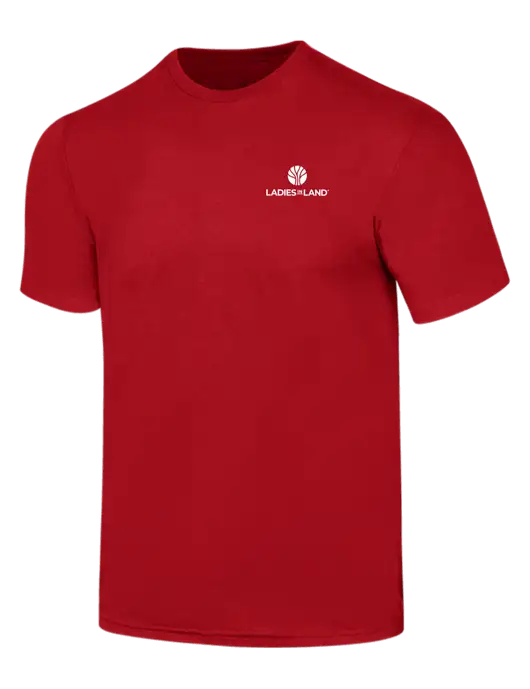 Simply Soft Red 4.5oz  Poly/Combed Ring Spun Cotton T-Shirt w/Ladies In Land Logo