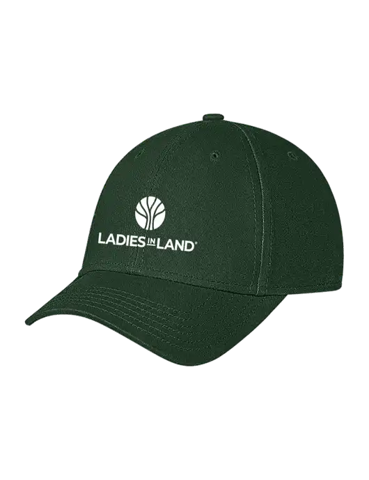 Dark Green Structured Soft Snap Closure Hook & Loop Cap w/Ladies In Land Logo