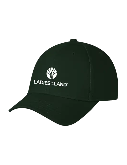 Dark Green Structured Cap Hook & Loop w/Ladies In Land Logo