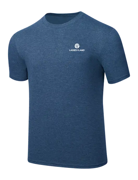 Simply Soft Heathered Navy 4.5oz  Poly/Combed Ring Spun Cotton T-Shirt w/Ladies In Land Logo